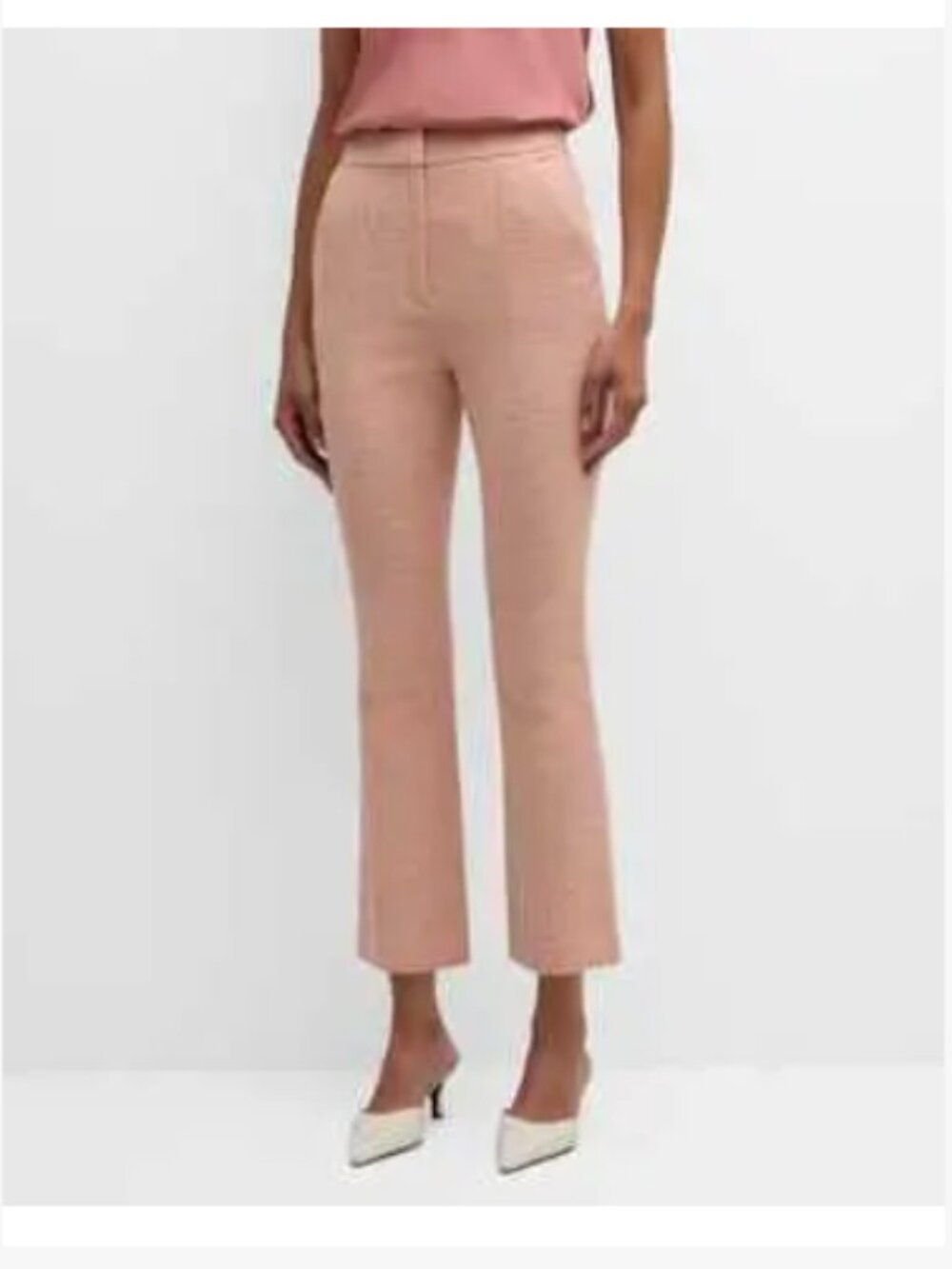 Veronica Beard Tani Pants Rose Bloom Pink Textured Kick Flare -6 -MSRP $398